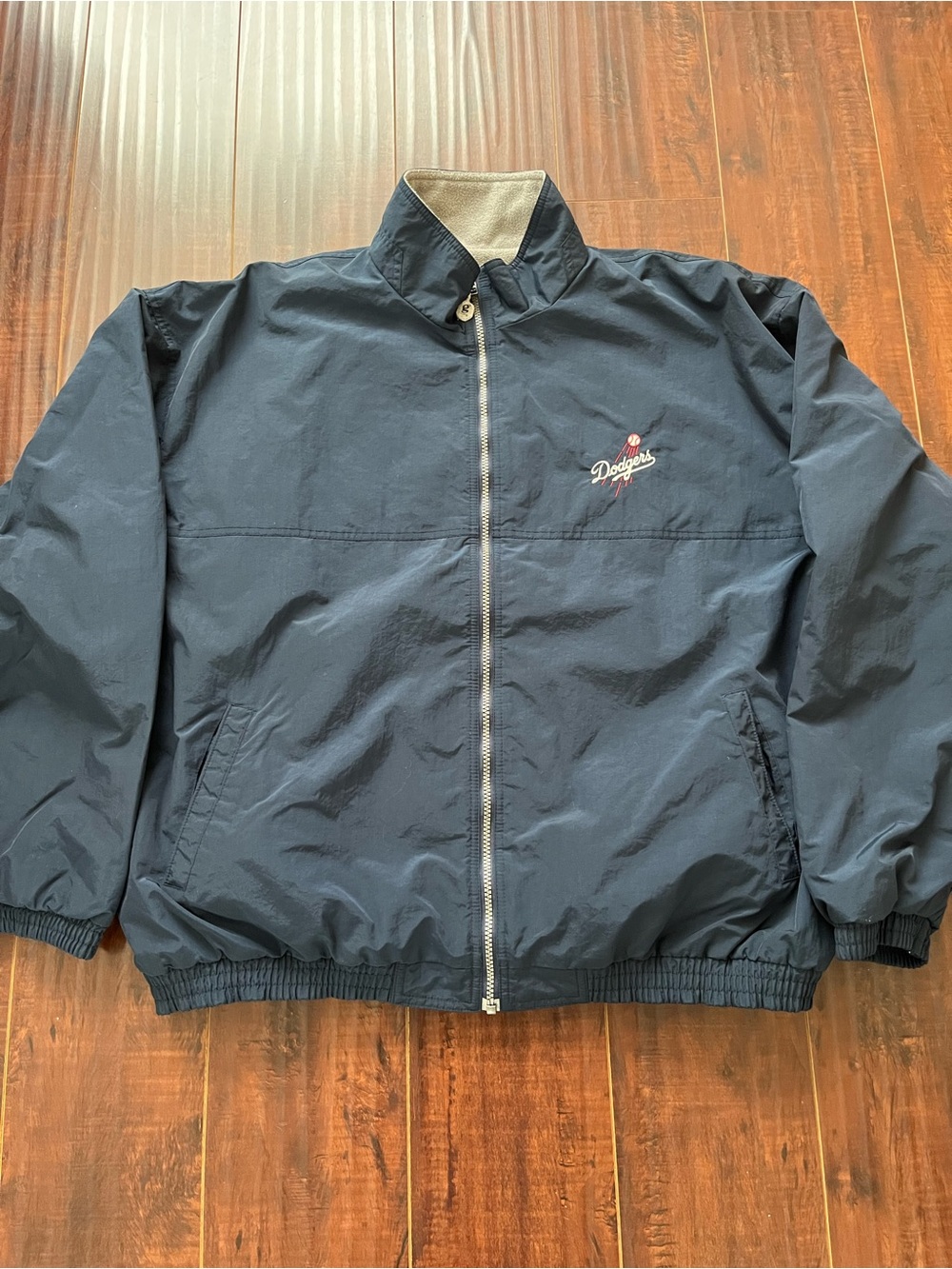 ✨Vintage Gear For Sports Navy Blue Dodgers Lined Zip-Up Jacket